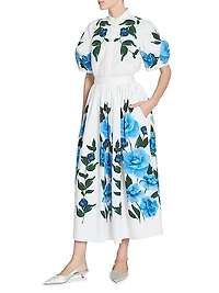 Floral Puff-Sleeve Blouse