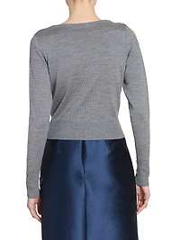 Drape Embellished Wool Top