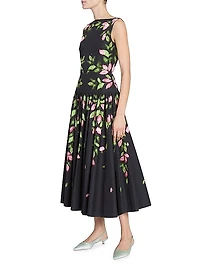Floral Drop-Waist Midi-Dress