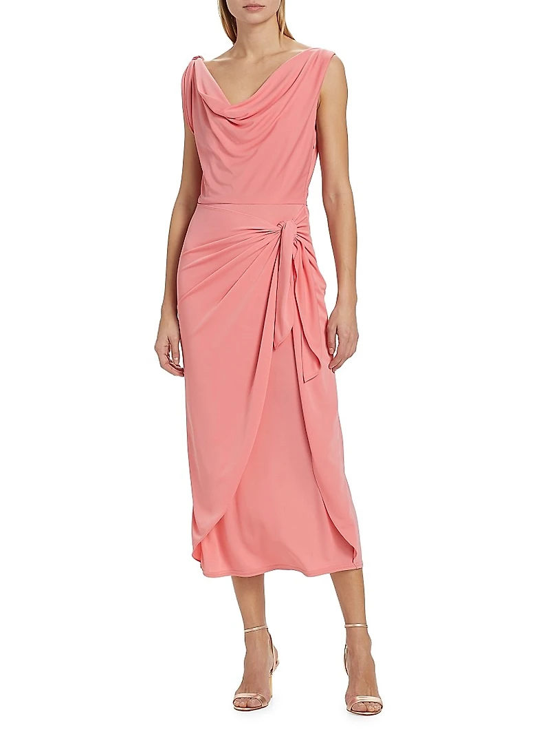 Odin Jersey Draped Midi-Dress