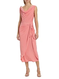 Odin Jersey Draped Midi-Dress