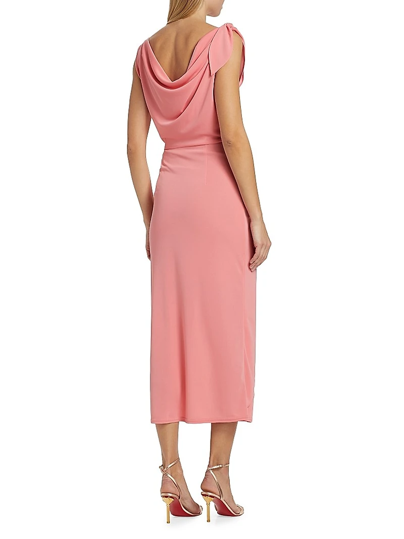 Odin Jersey Draped Midi-Dress