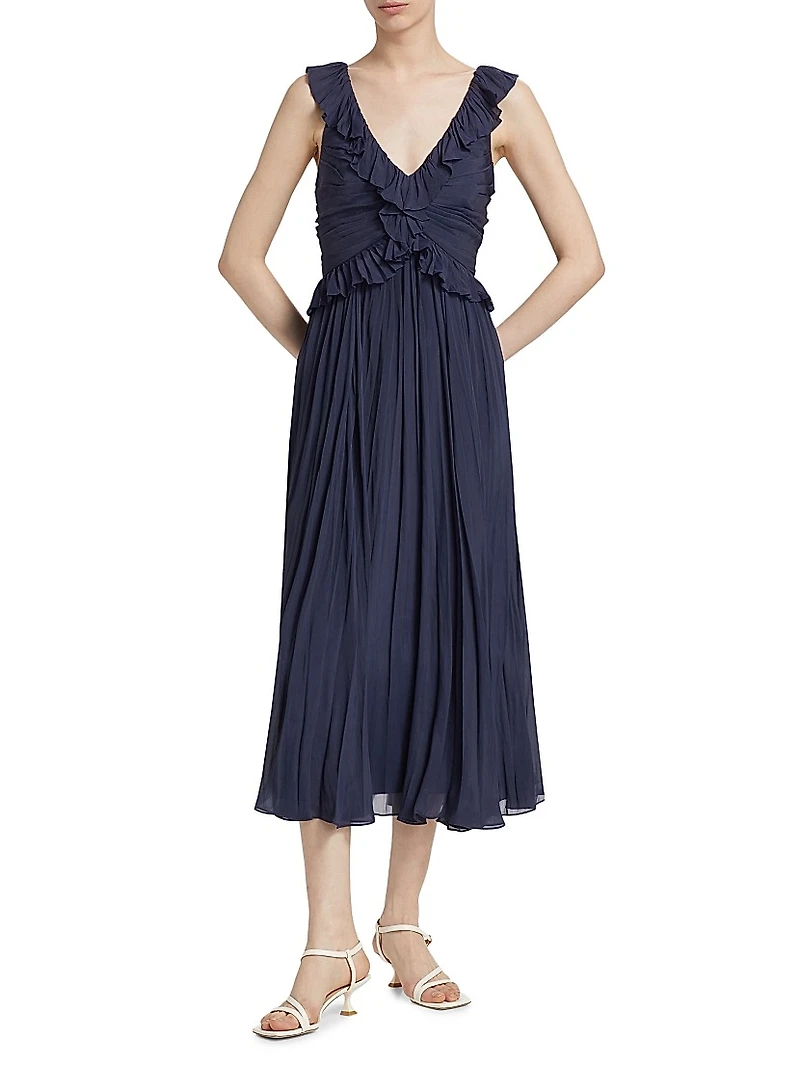 Calloway Chiffon Ruffled Midi-Dress