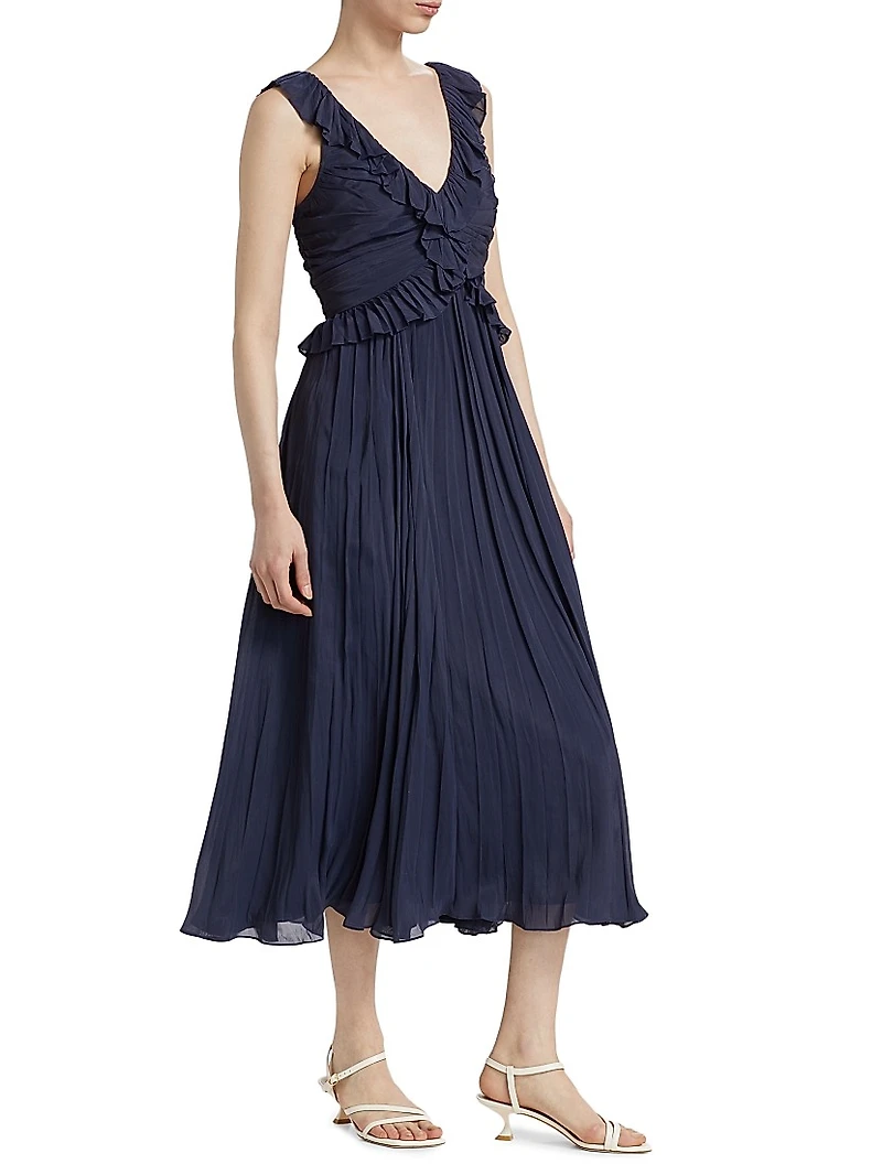 Calloway Chiffon Ruffled Midi-Dress
