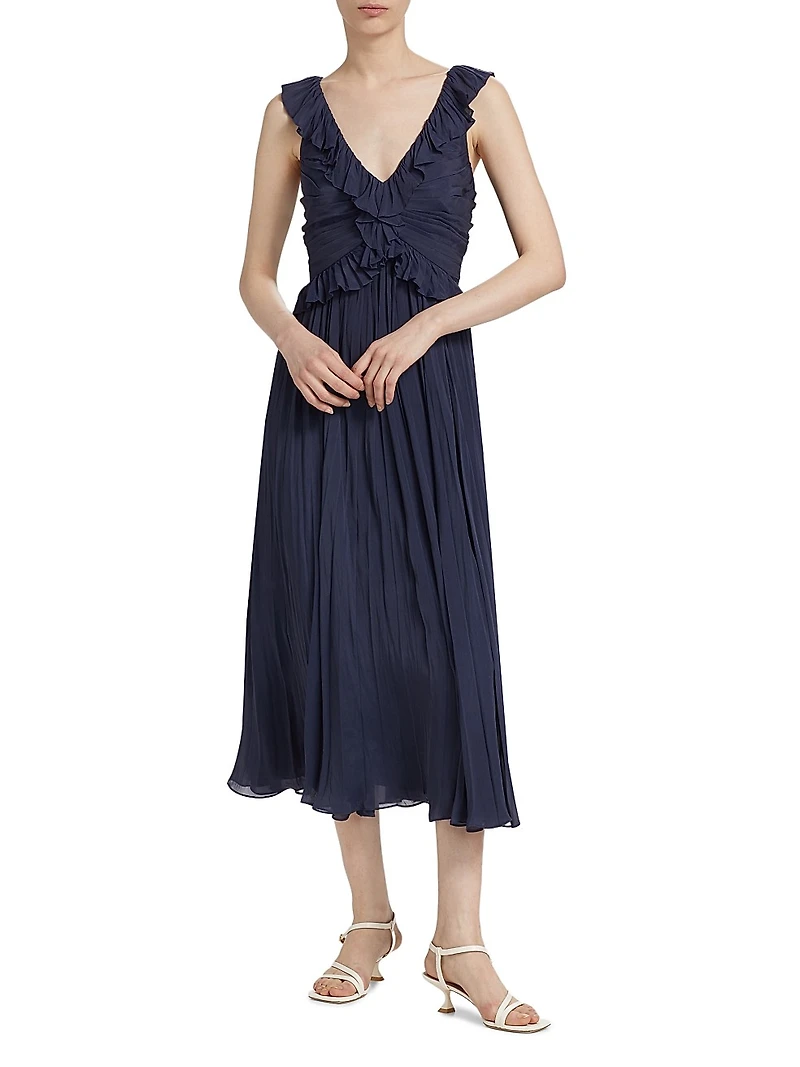 Calloway Chiffon Ruffled Midi-Dress