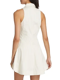 Poppy Stretch-Cotton Seamed Mini-Shirtdress