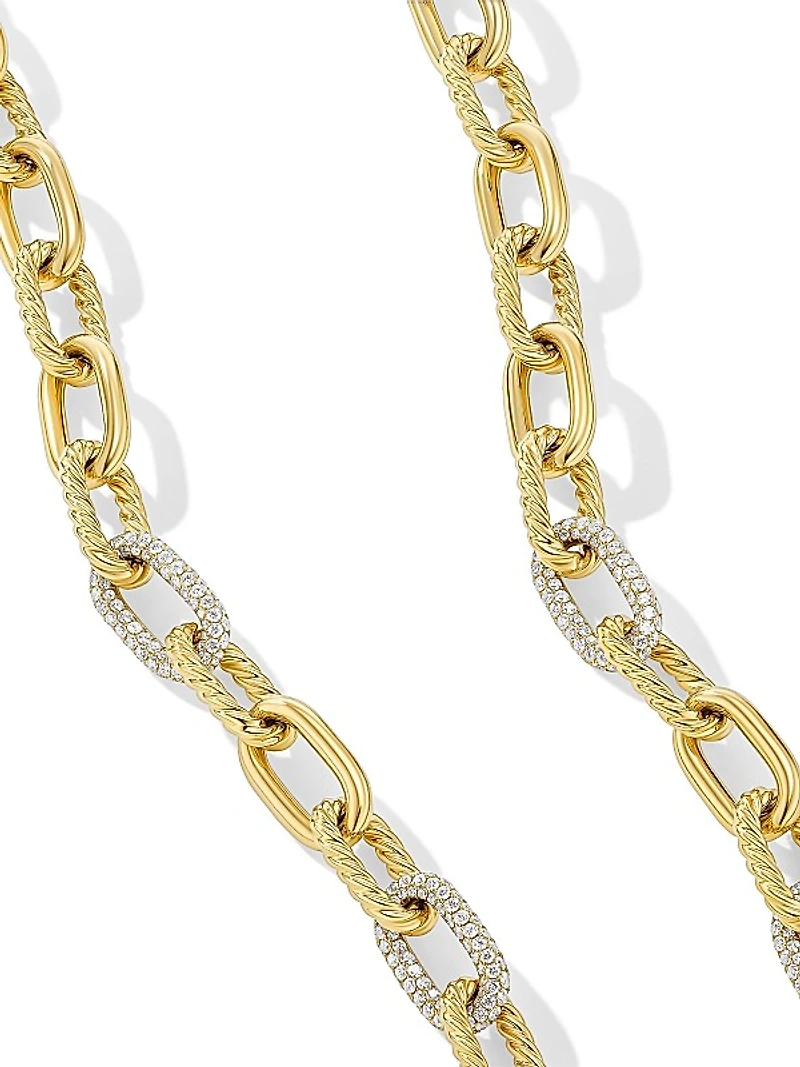 DY Madison Chain Necklace in 18K Yellow Gold with Diamonds