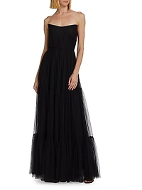 Ginny Tulle Off-the-Shoulder A-Line Gown