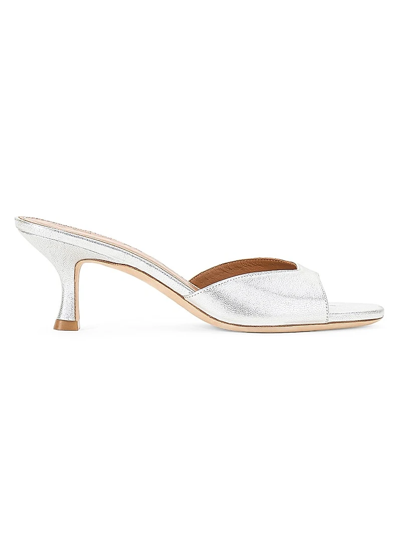 Brigitte 55MM Metallic Leather Mule Sandals