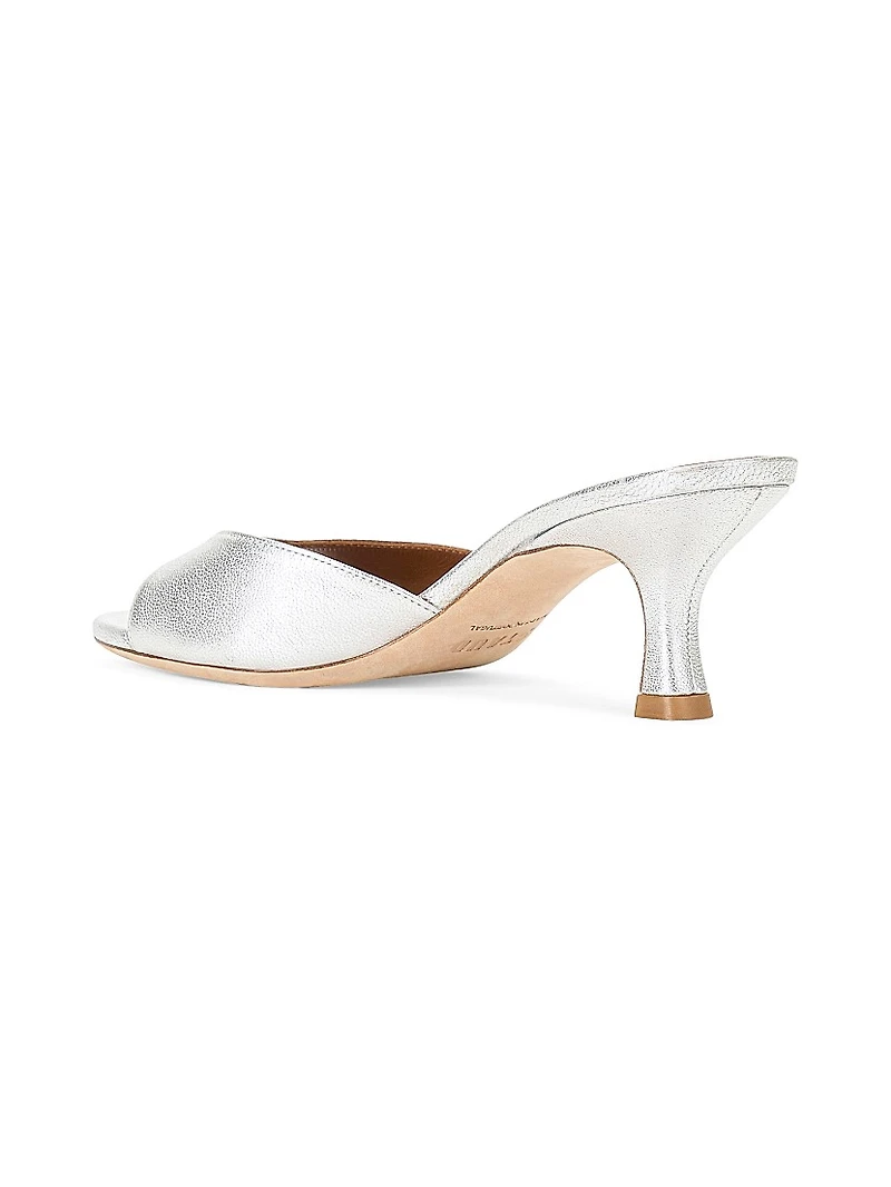 Brigitte 55MM Metallic Leather Mule Sandals
