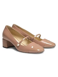 Elisa 45MM Pearl-Embellished Leather Pumps