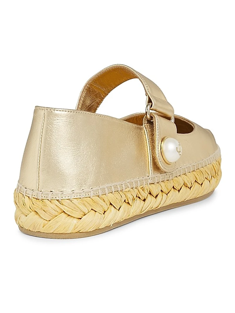 Fayence Pearl-Embellished Espadrilles