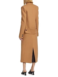 Double-Breasted Wool Long Coat