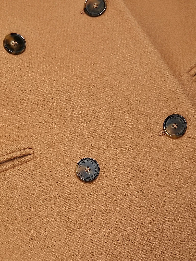 Double-Breasted Wool Long Coat