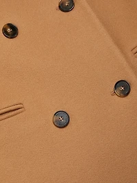 Double-Breasted Wool Long Coat