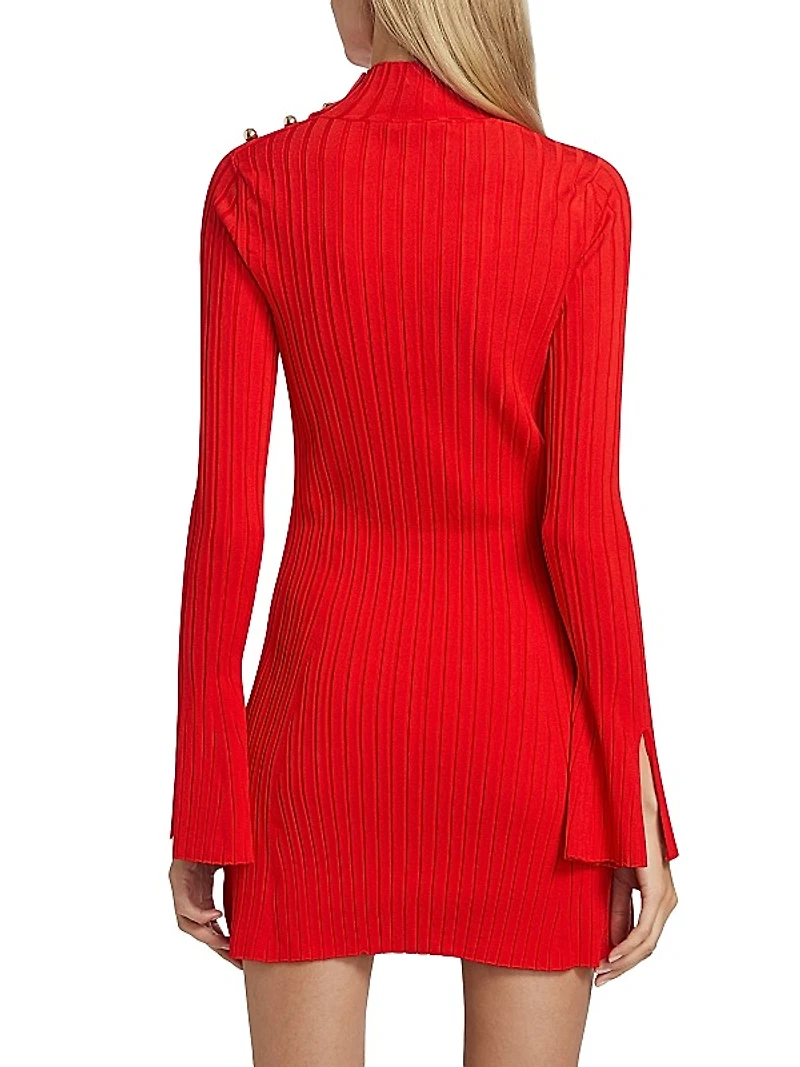 Rib-Knit Pocket Minidress