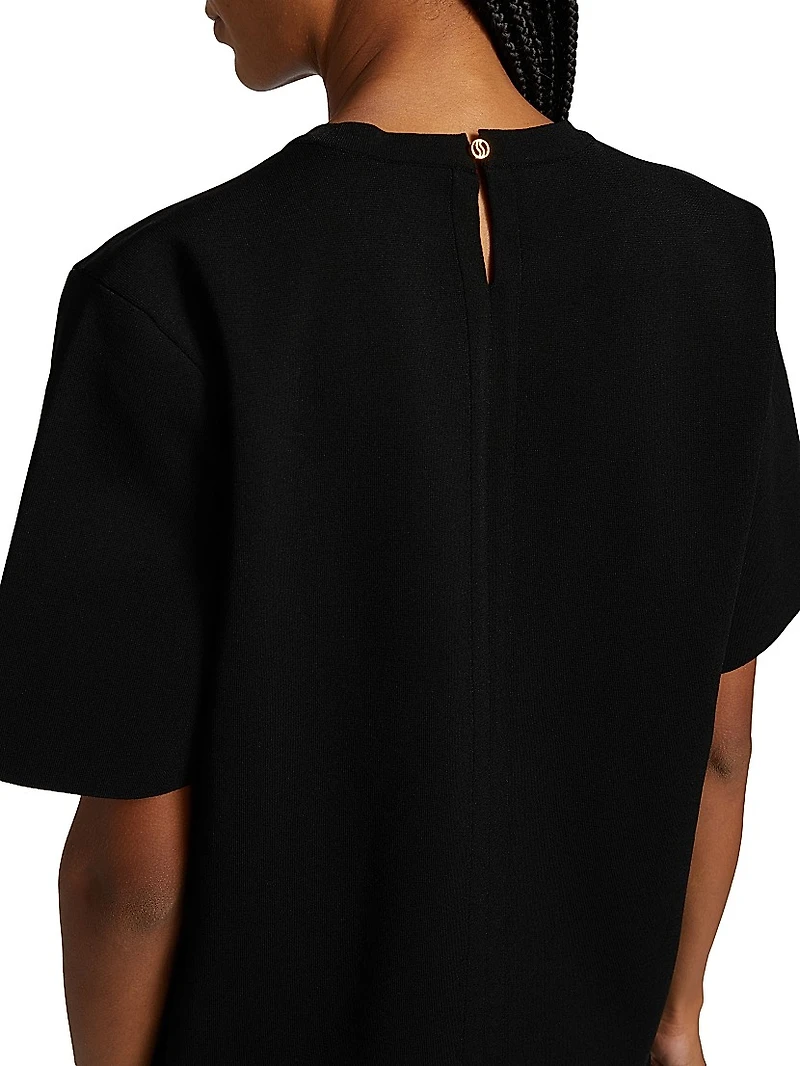 Compact Knit Short-Sleeve Top