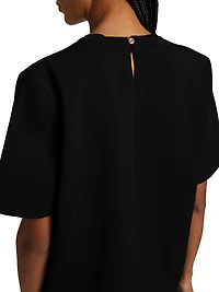 Compact Knit Short-Sleeve Top