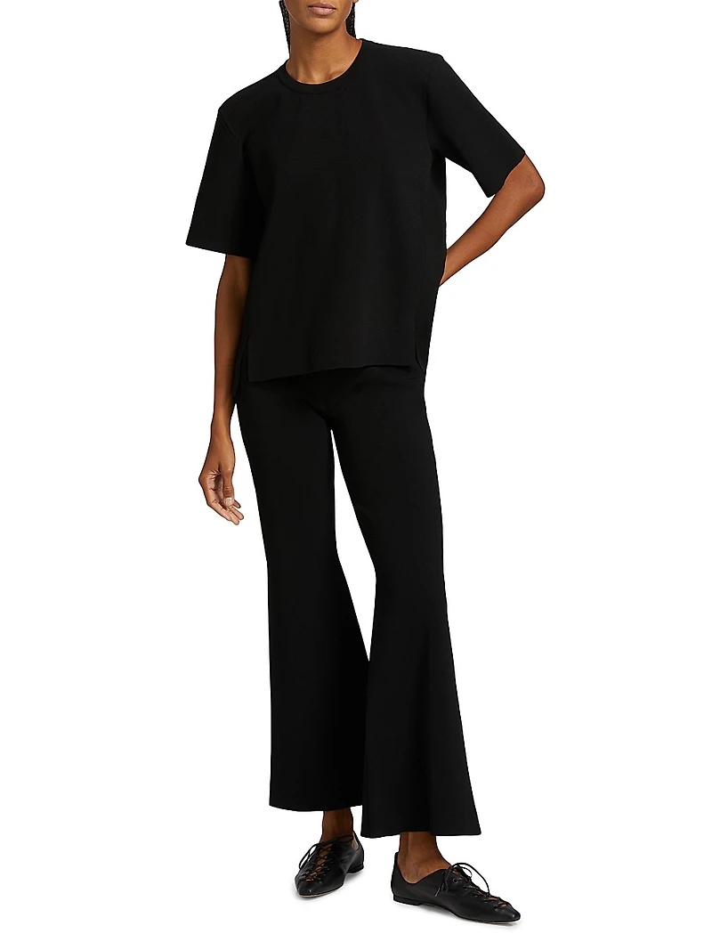 Compact Knit Short-Sleeve Top