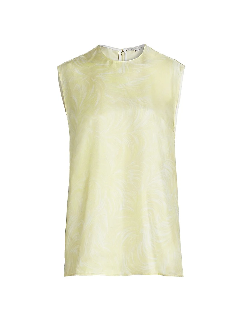 Feather Silk Sleeveless Top