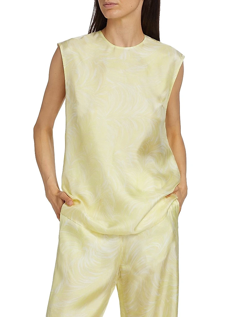 Feather Silk Sleeveless Top