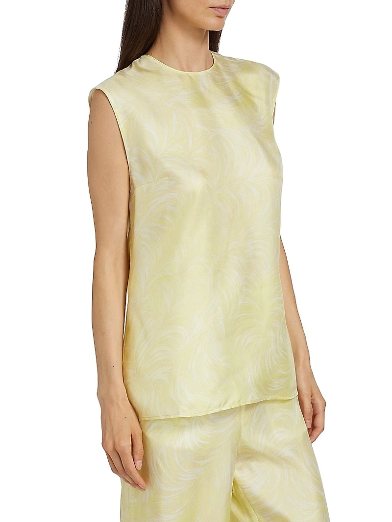 Feather Silk Sleeveless Top