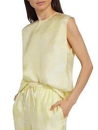 Feather Silk Sleeveless Top