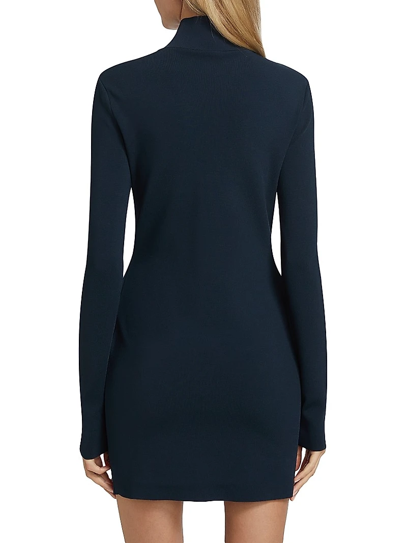 Lace-Panel Long-Sleeve Minidress