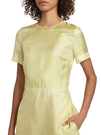 Feather Silk Flounce Minidress