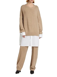 Merino & Cotton Poplin Sweater