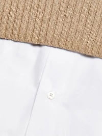 Merino & Cotton Poplin Sweater