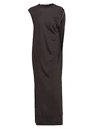 Draped Wool Midi-Dress