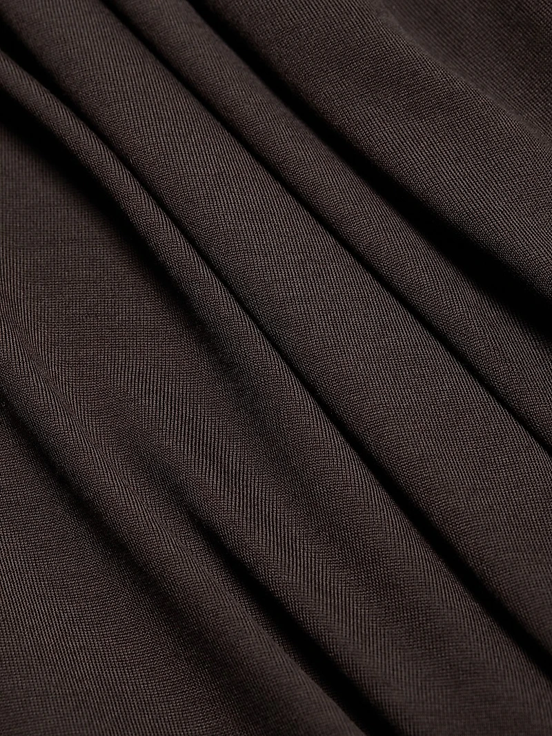 Draped Wool Midi-Dress