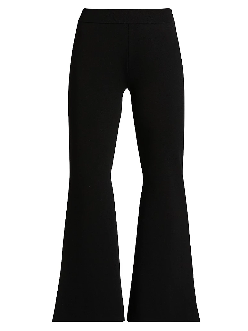 Compact Knit Kick-Flare Pants