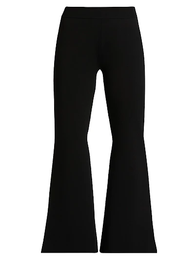 Compact Knit Kick-Flare Pants