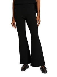 Compact Knit Kick-Flare Pants