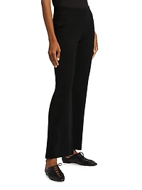 Compact Knit Kick-Flare Pants
