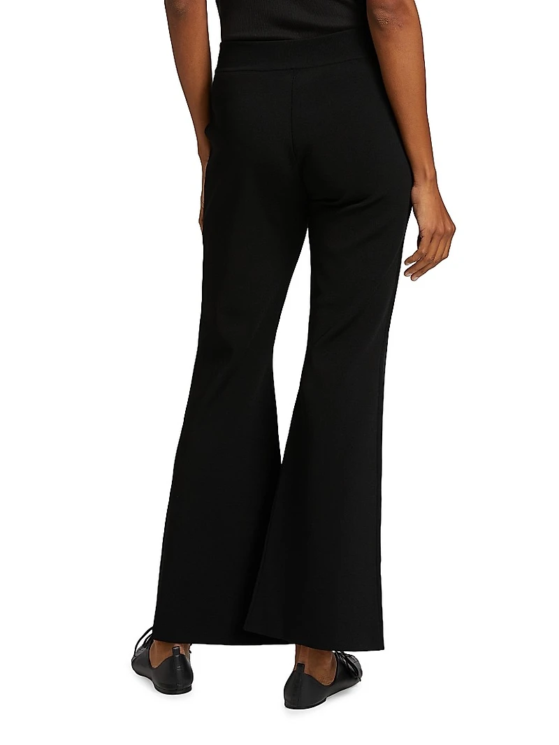 Compact Knit Kick-Flare Pants