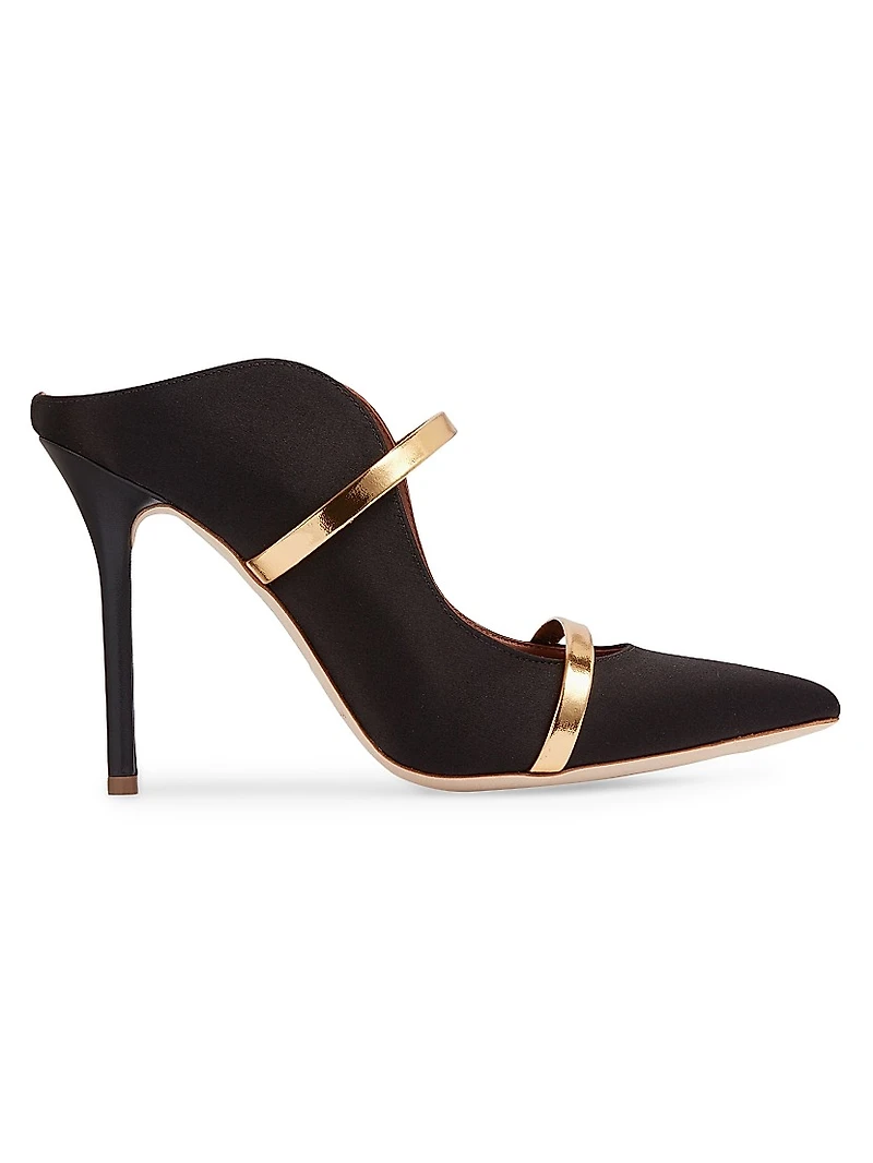 Maureen 100MM Satin Heeled Mules