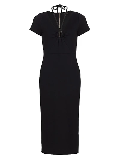 Evelyn Ring-Insert Midi-Dress