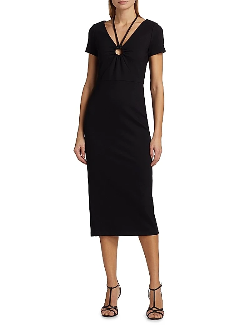 Evelyn Ring-Insert Midi-Dress