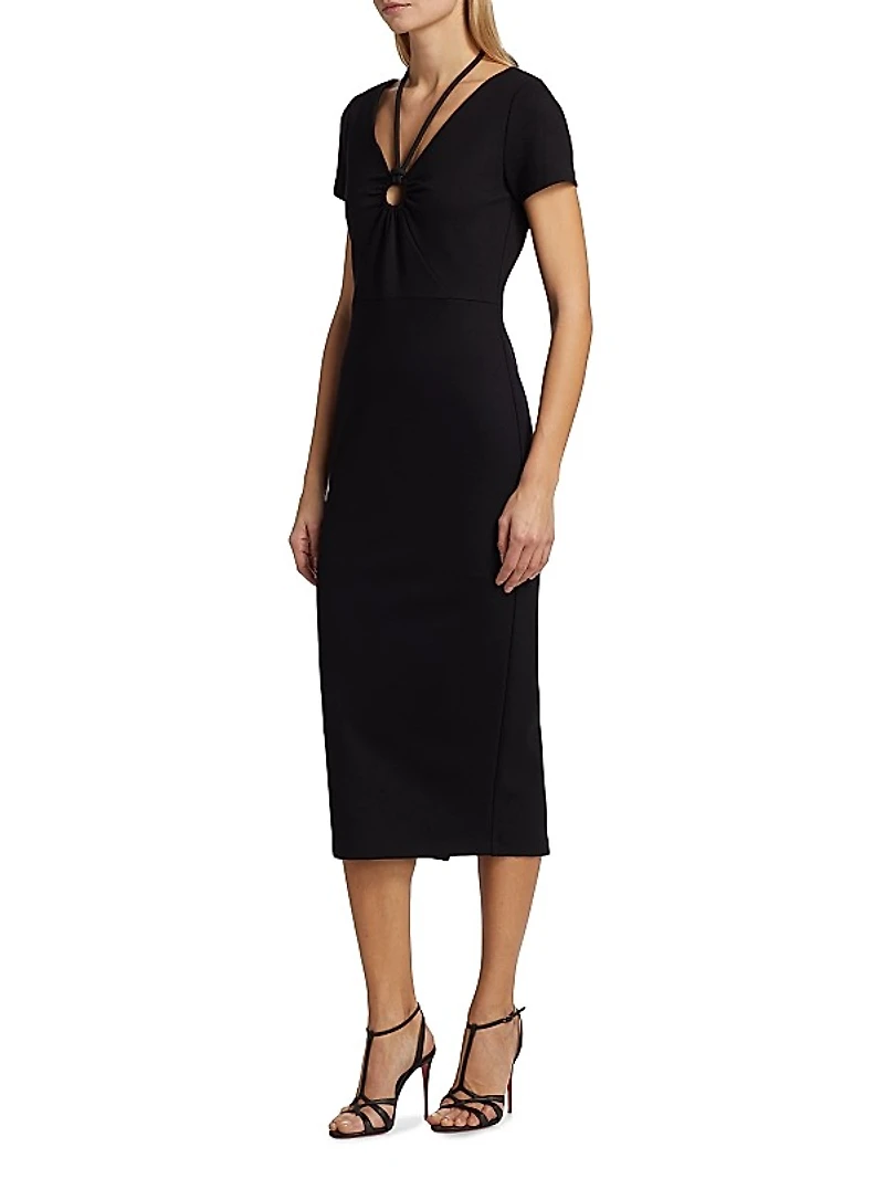 Evelyn Ring-Insert Midi-Dress
