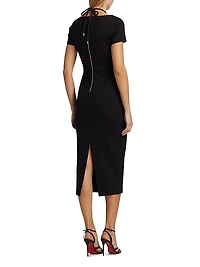 Evelyn Ring-Insert Midi-Dress