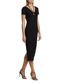Evelyn Ring-Insert Midi-Dress