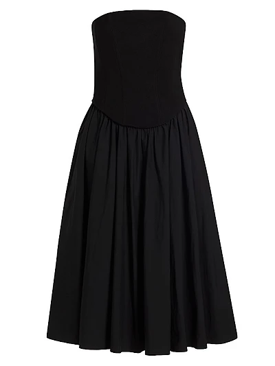 Melody Corset Cotton-Blend Midi-Dress