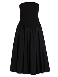 Melody Corset Cotton-Blend Midi-Dress