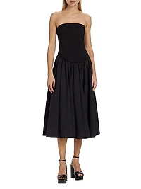 Melody Corset Cotton-Blend Midi-Dress