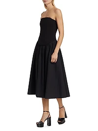 Melody Corset Cotton-Blend Midi-Dress