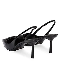 Brushed 75MM Leather Slingback Pumps