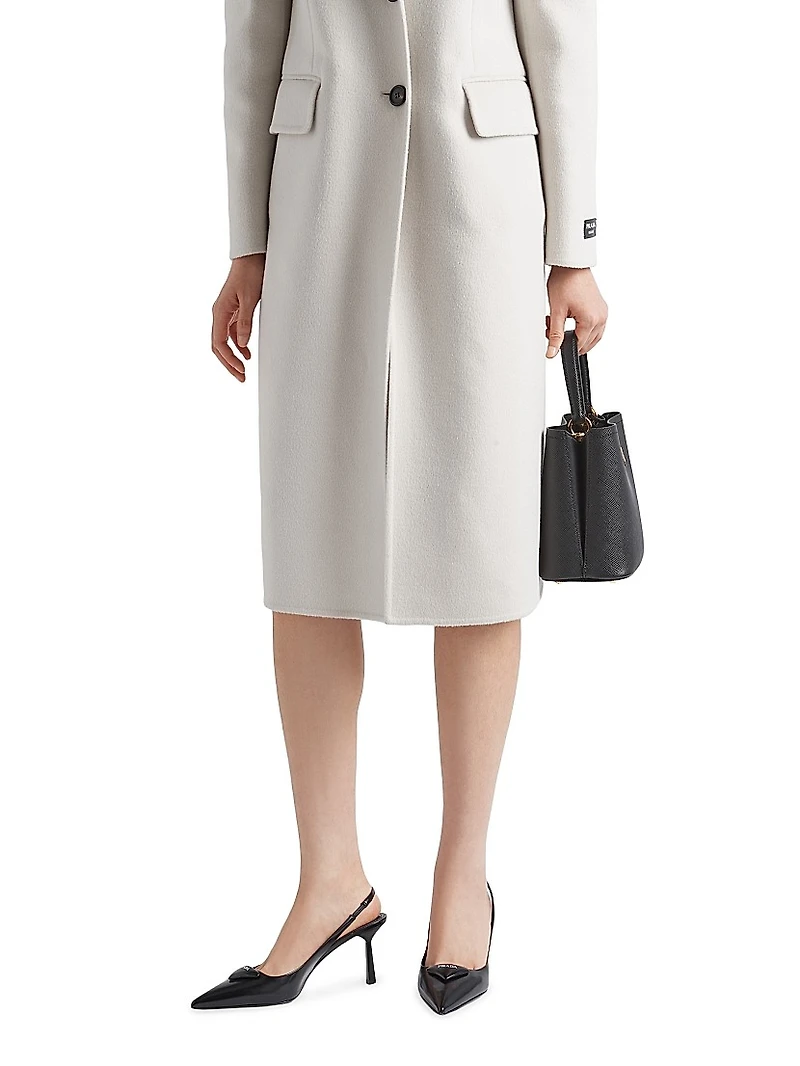 Brushed 75MM Leather Slingback Pumps